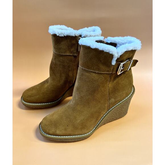 Franco Sarto L-Ulayna Booties Ankle Boot Nougat Brown Leather Women's Size 8 - Picture 2 of 8